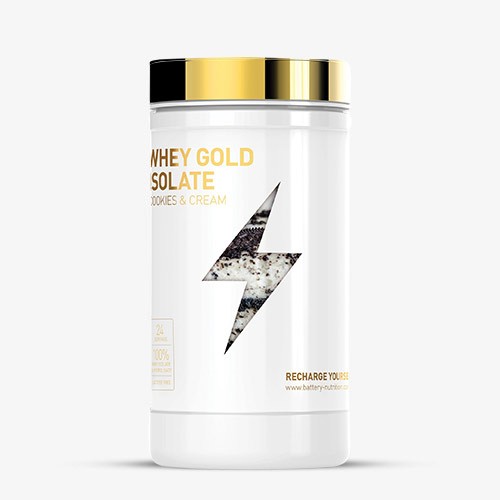 BATTERY WHEY GOLD ISOLATE 600g Cookies & Cream Proteine