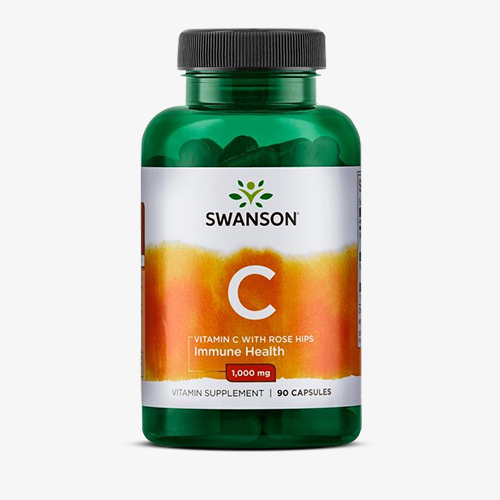 SWANSON Vitamin C with Rose Hips Extract 1000mg - 90 caps