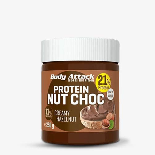 BODY ATTACK Protein Nut Choc 250g Food - Creamy Hazelnut - MHD 09.03.2022