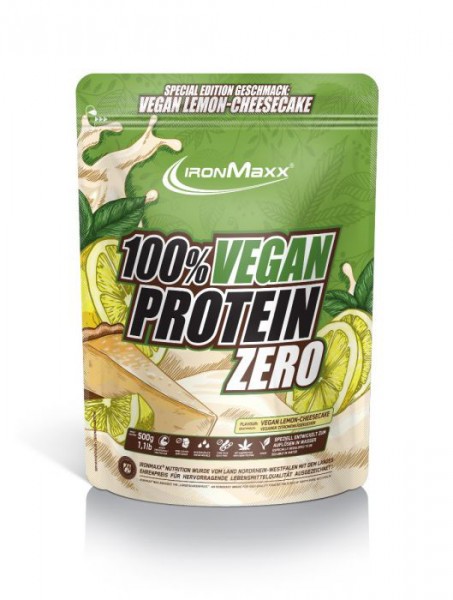 IRONMAXX 100% Vegan Protein Zero - 500g Beutel - Lemon Cheesecake - MHD 31.01.2022