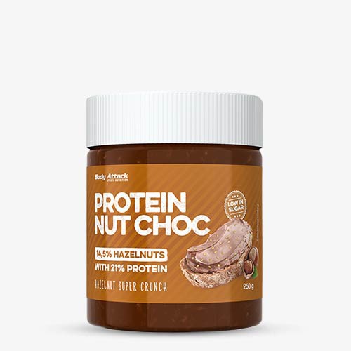 BODY ATTACK Protein Nut Choc 250g Food - Hazelnut Super Crunch - MHD 11.03.2022