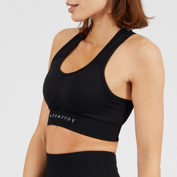 ATOMBODY Seamless Sport BH für Frauen, Schwarz